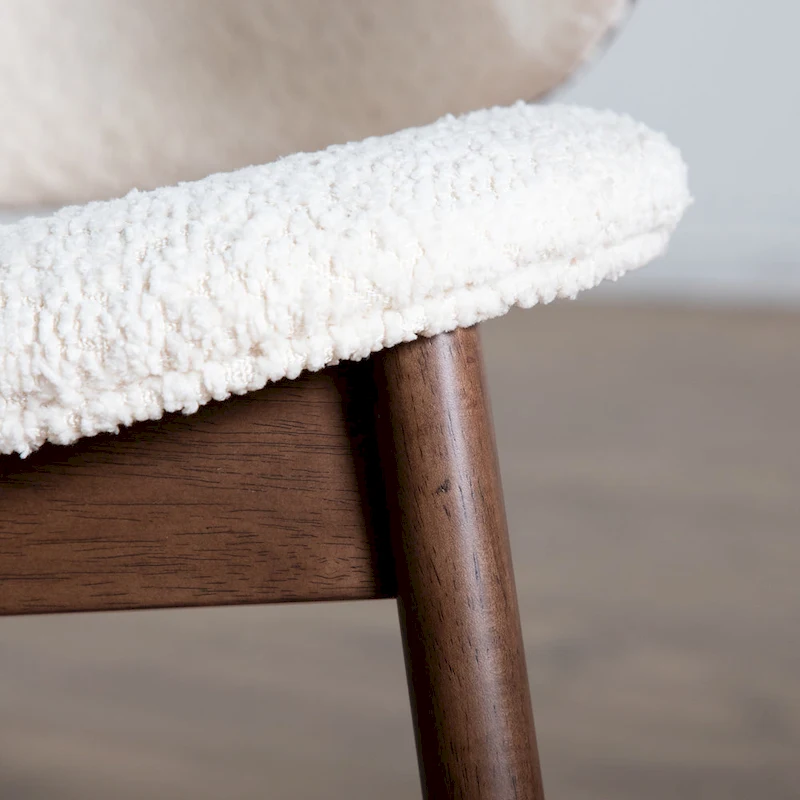 Furniture of America Beck Mid-century 2-Piece Walnut Boucle Wingback Accent Chair and Table Set