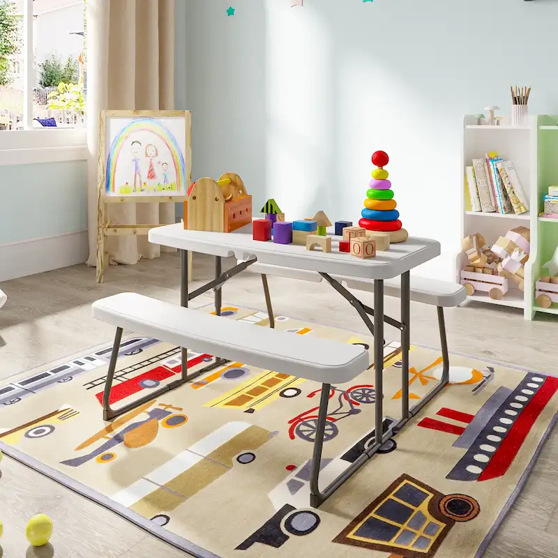 Rectangular 4 - Person Outdoor Dining Set Kids