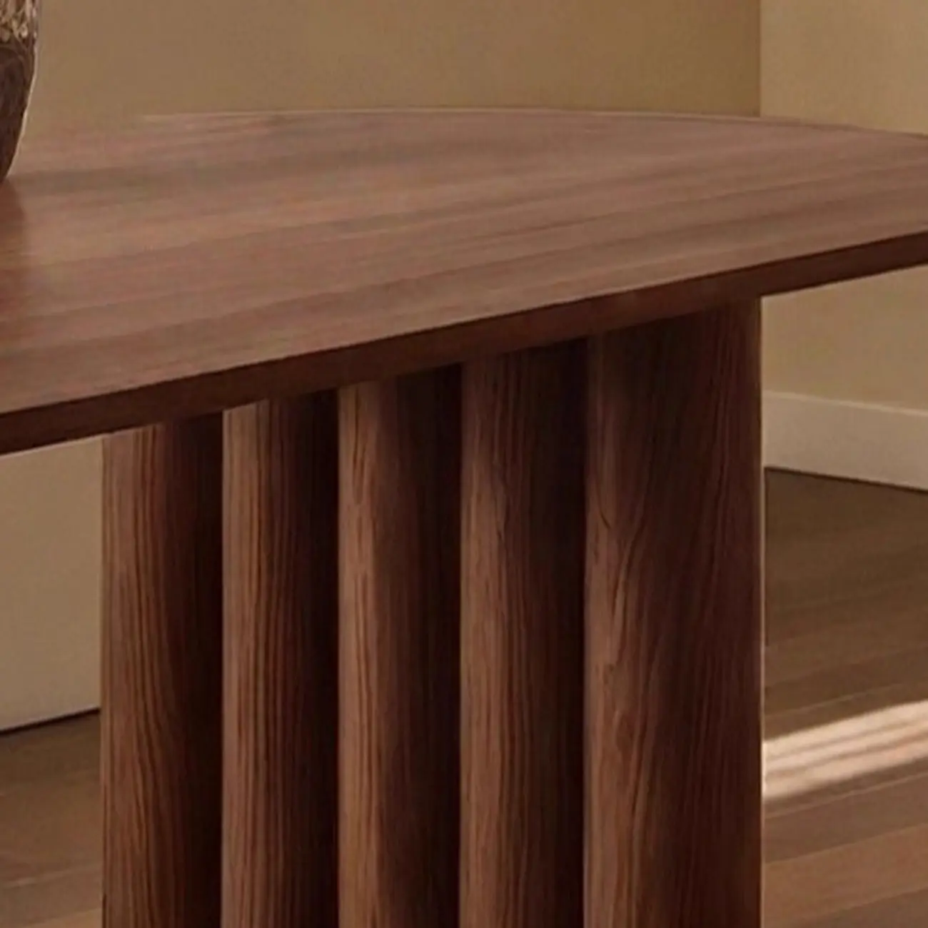 Modern Oval Solid Wood Double Pedestal Table