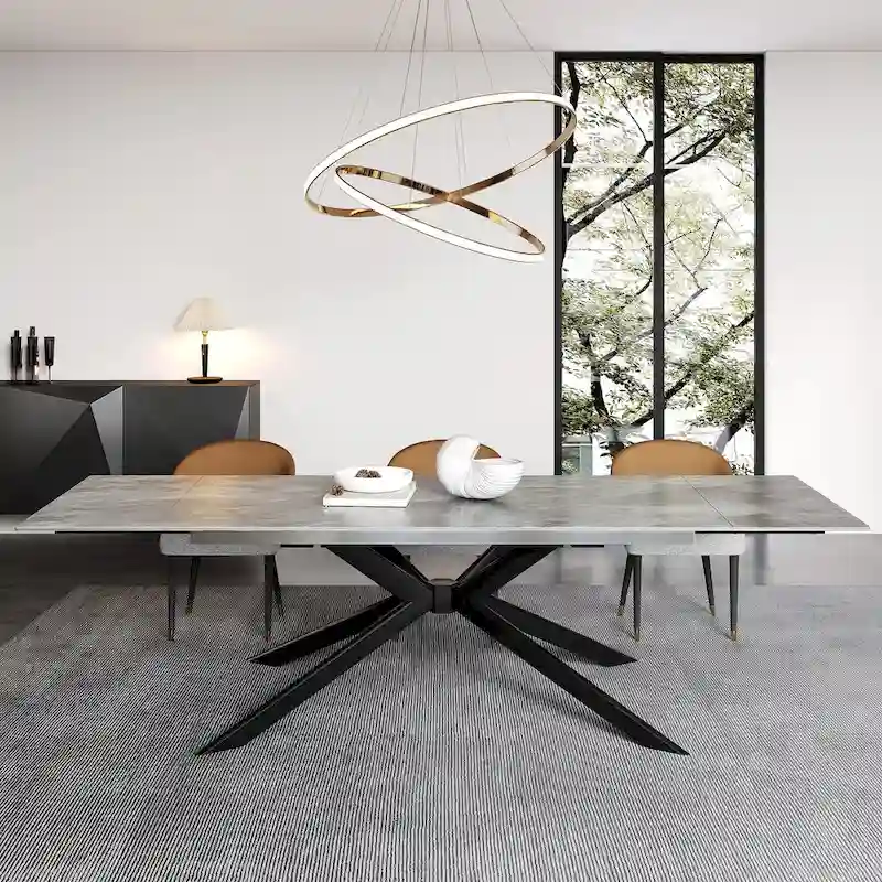 110.24 Extendable Rectangular Sintered Stone Dining Table - 78.74 to 110.24