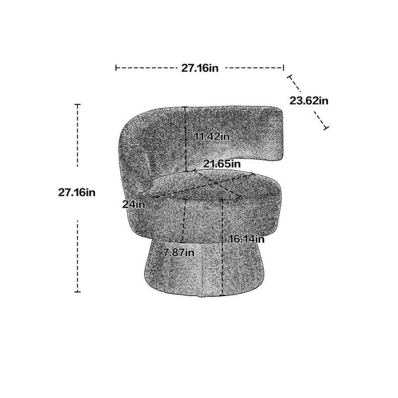 360 Degree Swivel Cuddle Barrel Accent Chairs with Wide Upholstered