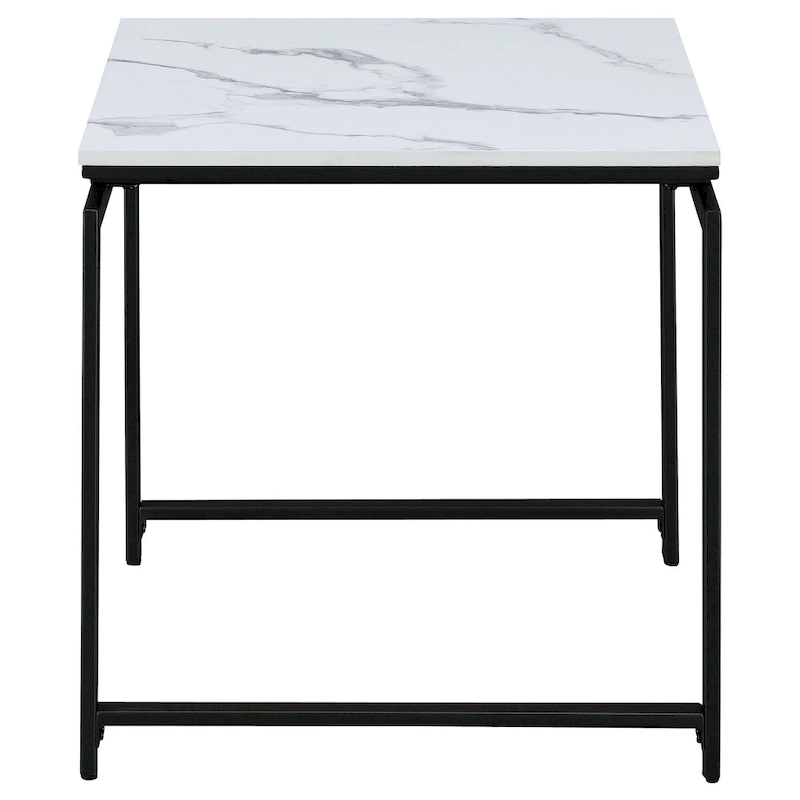 Clark 3-piece Faux Marble Top Coffee Table Set White Faux Marble