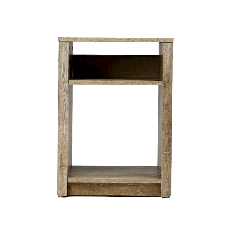 Marble and Wood End Table