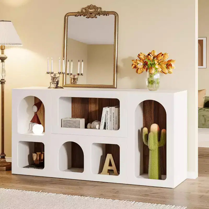 Lantine 59 Console Table, Modern Storage Organizer, Entryway Table Sofa Table Behind Couch for Living Room, Hallway, Foyer