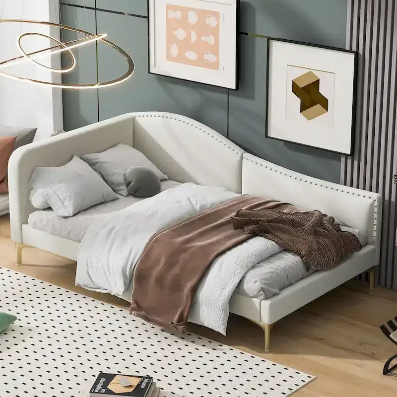 Twin Size Daybed with Headboard and Armrest