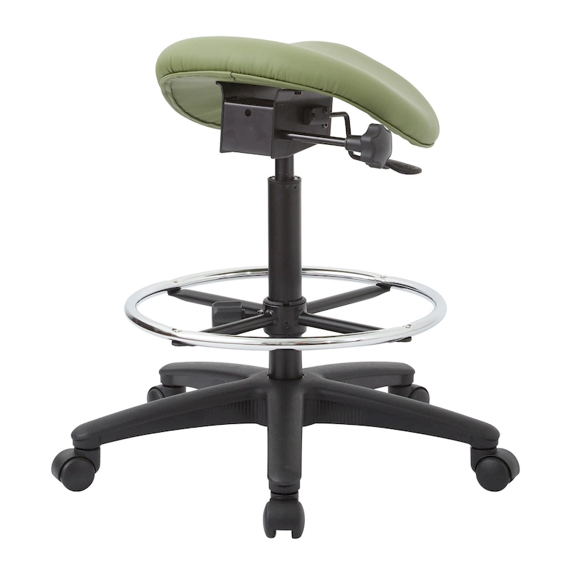 Backless Stool with Height-adjustable Saddle Seat