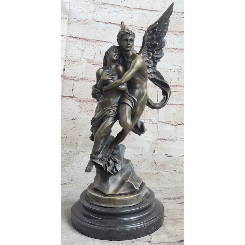 Signed Jean Debut Eros And Psyche Greek Mythology Venus Bronze Statue Sculpture