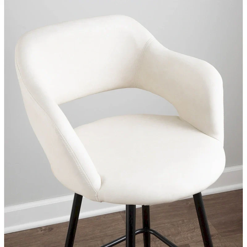 Faux Leather Bar Stools (Set of 2) - N/A