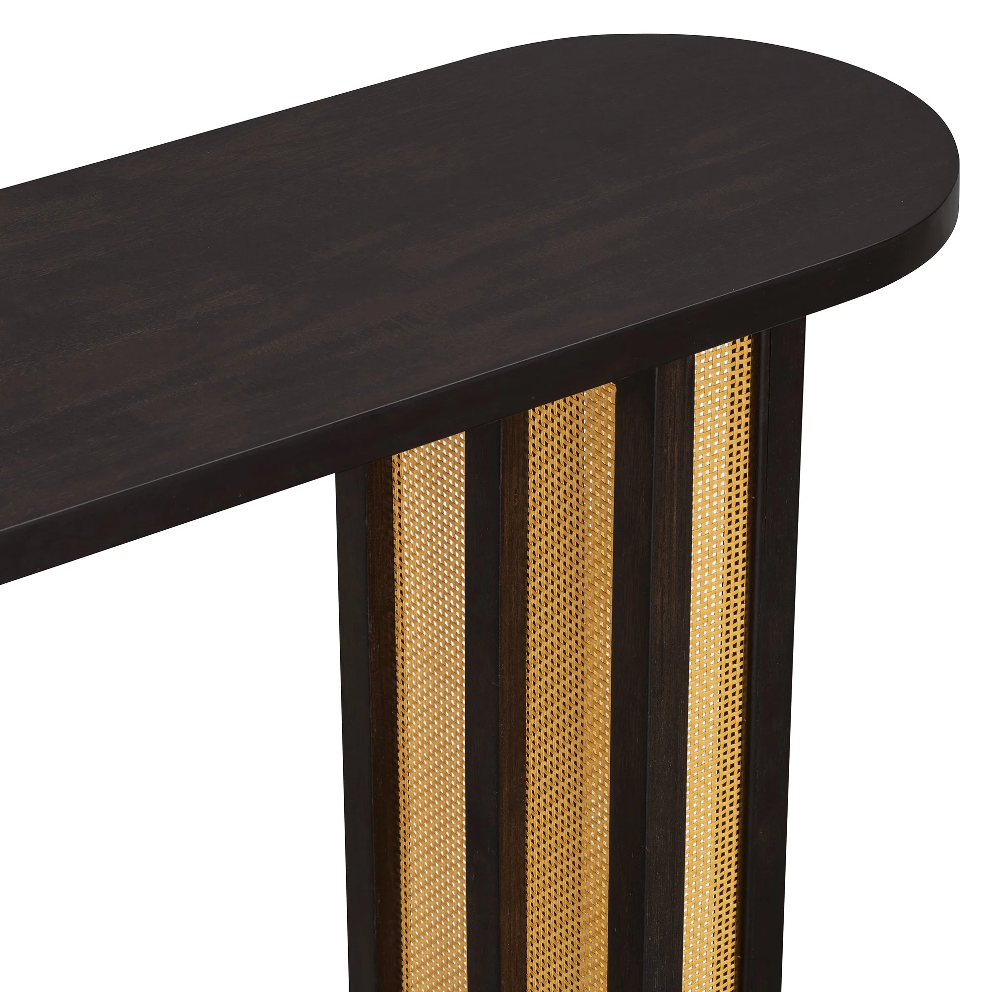 Walker Edison | Farmhouse Rattan Console Table Entryway Table