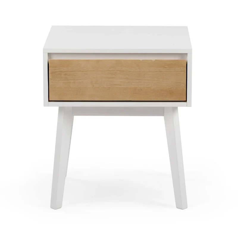 Plank and Beam Scandinavian Nightstand with 1 Drawer