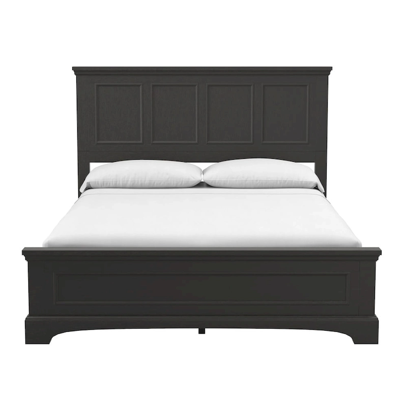 Farmhouse Basics Rustic Black Finish Panel Bed Set