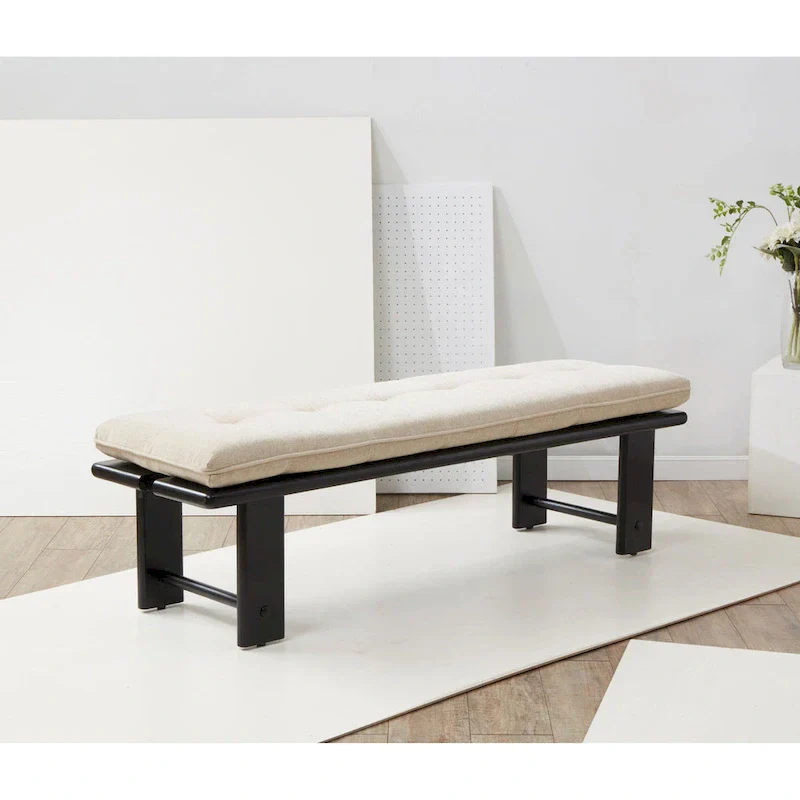 SAFAVIEH Couture Rasema Modern Cushion Bench - 60.8 In. W x 18.9 In. D x 18.1 In. H - 61Wx19Dx18H