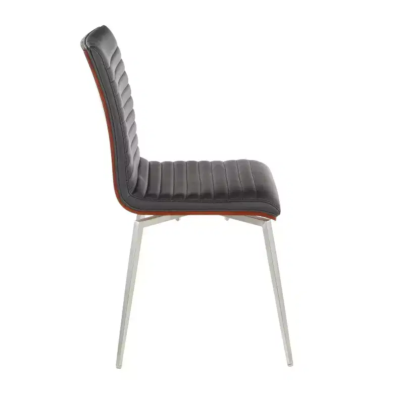 Set of 2 Mason Swivel Modern Walnut Wood Back Dining Chairs - Lumisource