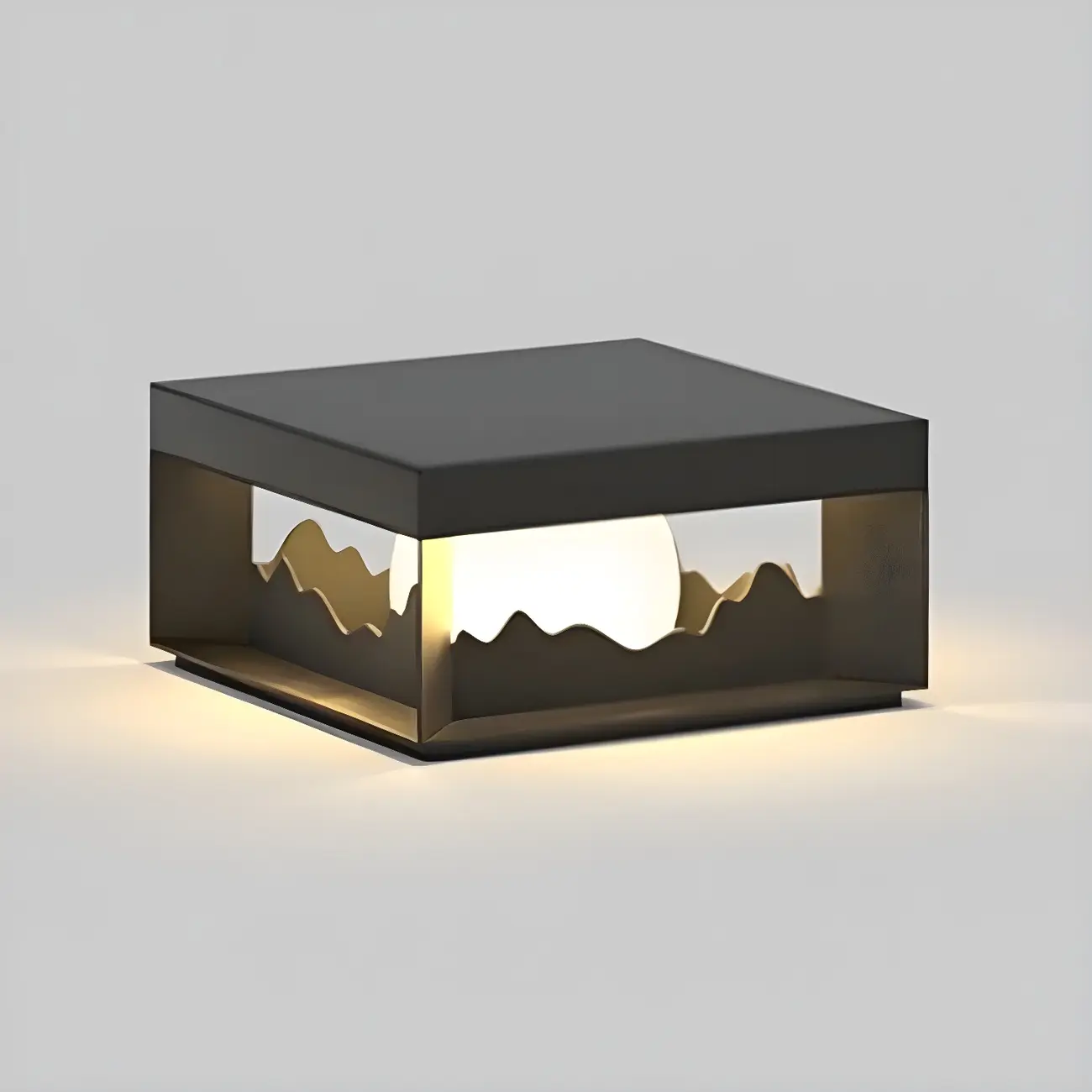 Elegant Stainless Steel Black Square Post Table Lamp