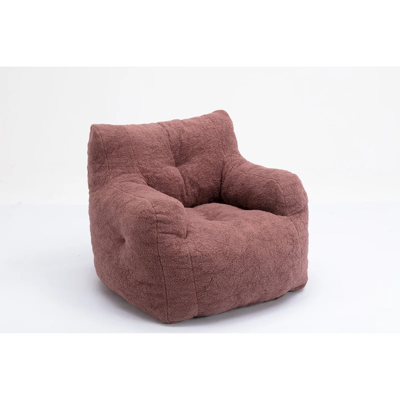Soft Tufted foam bean bag chair with Teddy fabric