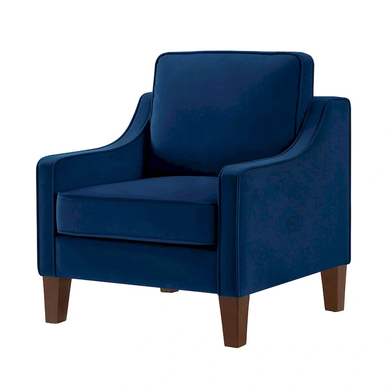 Modern Velvet Upholstered Accent Chair Single Sofa Armchair