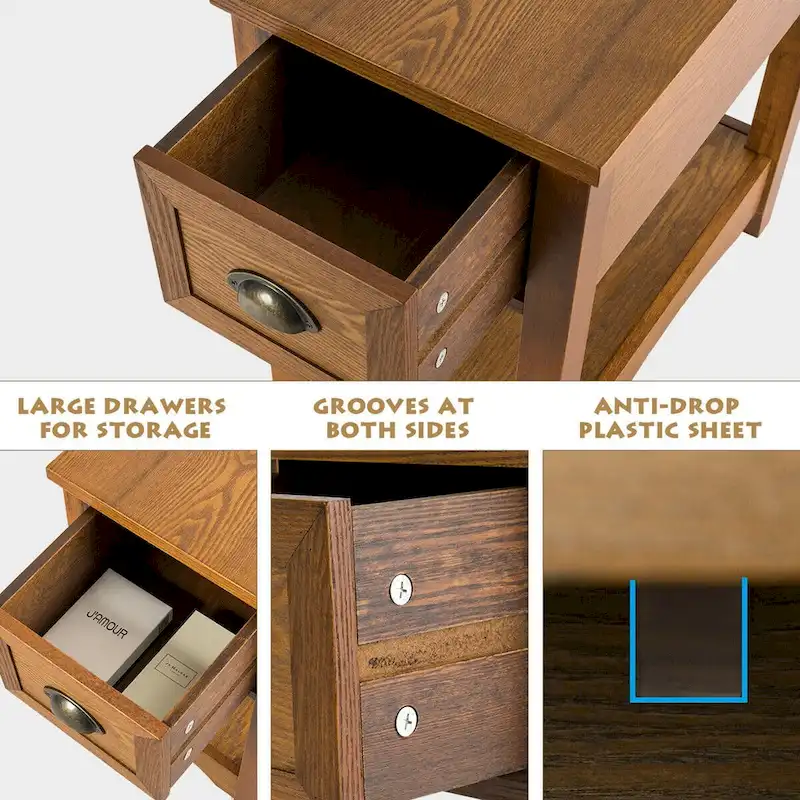 Modern-Style Side Table / Coffee Table (2-Piece Set), Compact Design with Drawer — 13