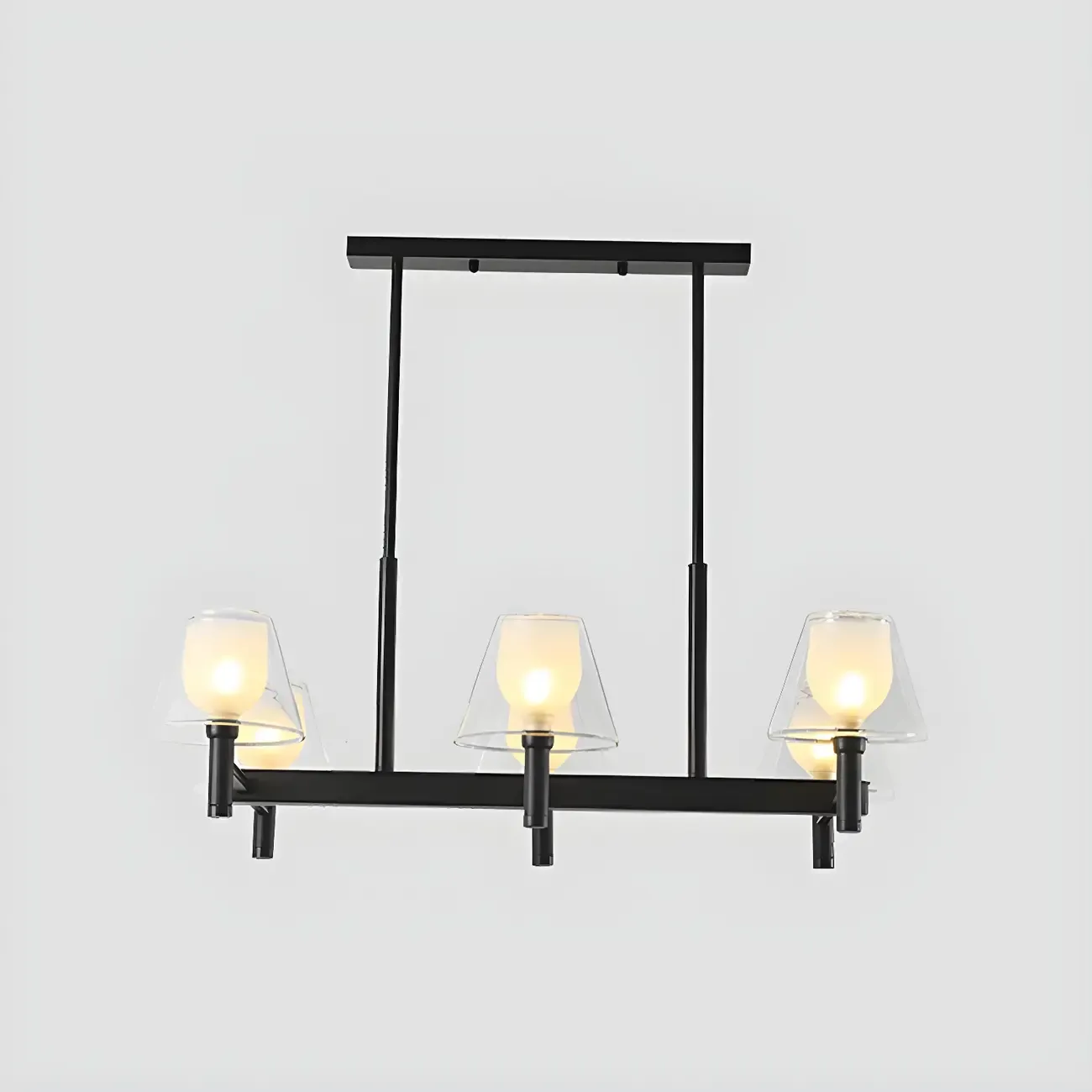 Large Cone-Shaped Modern Glass Kitchen Pendant Light