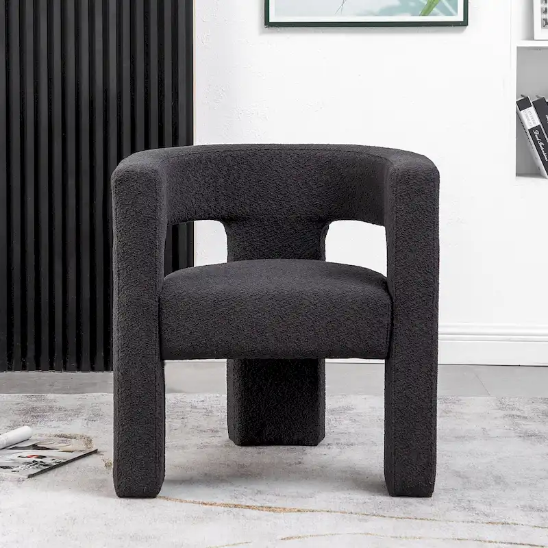 KINWELL 28 Wide Boucle Upholstered Square Armchair