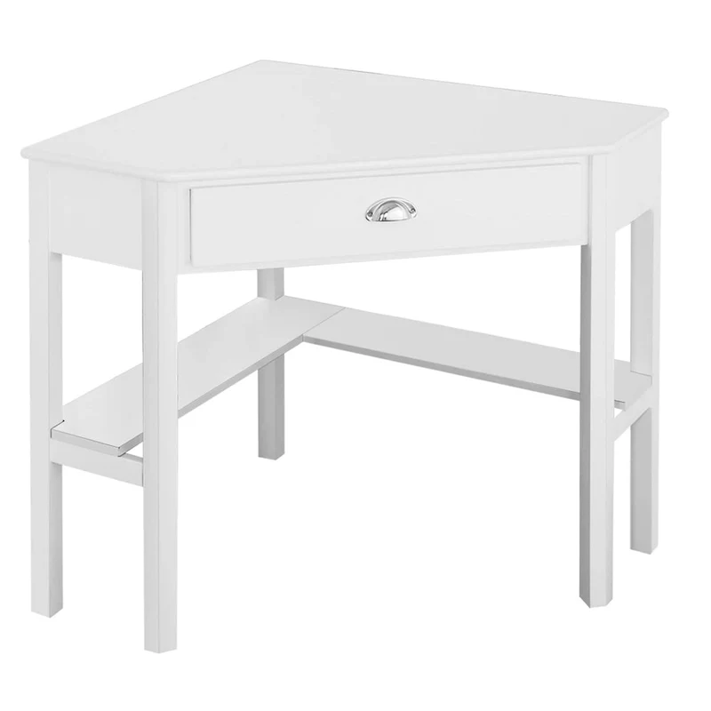 Corner Computer Desk Table Wooden Workstation Corner Laptop Desk