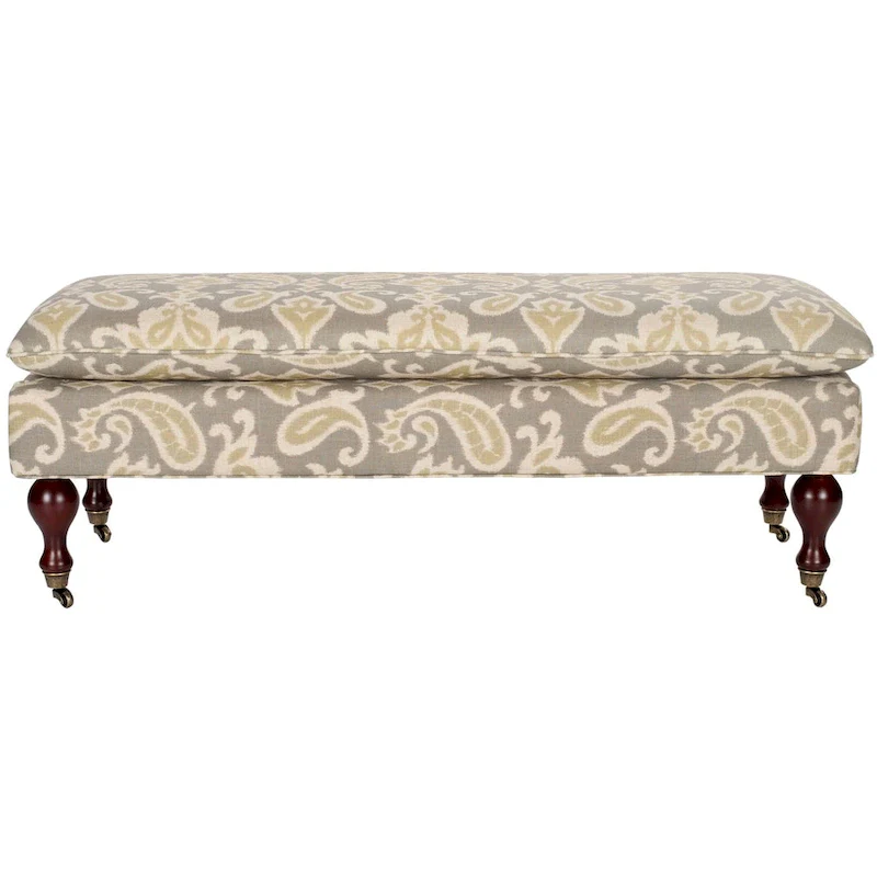 Pillowtop Grey/ Sage Bench - 0 - 52 W x 21 D x 19 H
