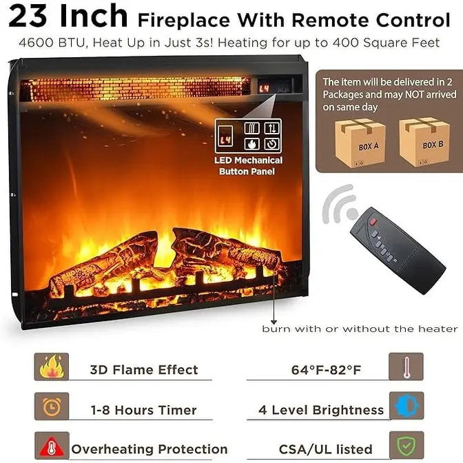 Farmhouse Fireplace TV Stand, Entertainment Center, Media Console