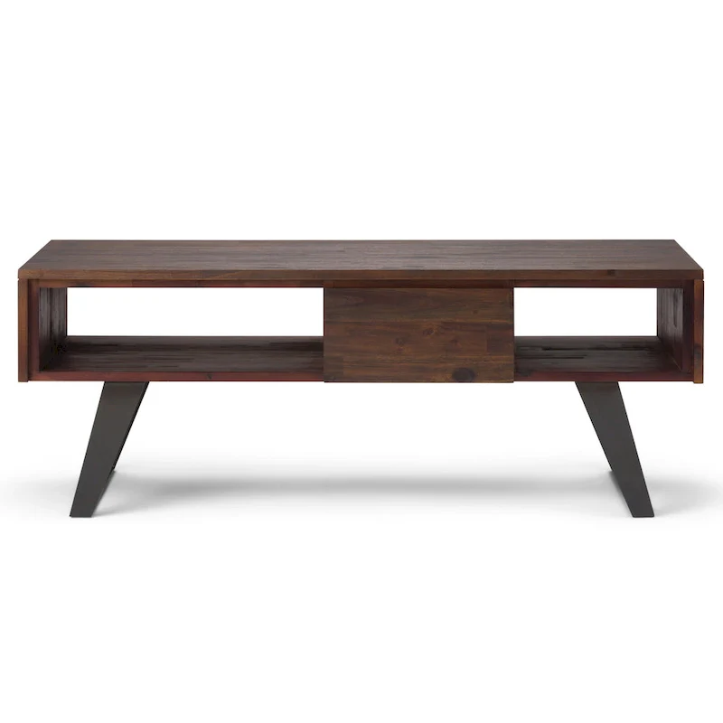WYNDENHALL Mitchell SOLID WOOD & Metal 48 inch Wide Rectangle Modern Coffee Table - 48 W x 22 D x 18 H