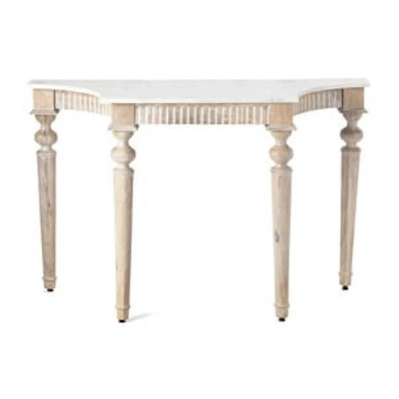 A&B Home Adela Marble-Top Console Table