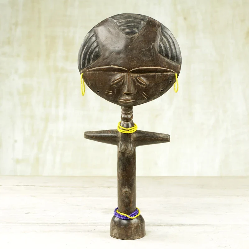 Novica Handmade Mansa Woman Wood Fertility Doll