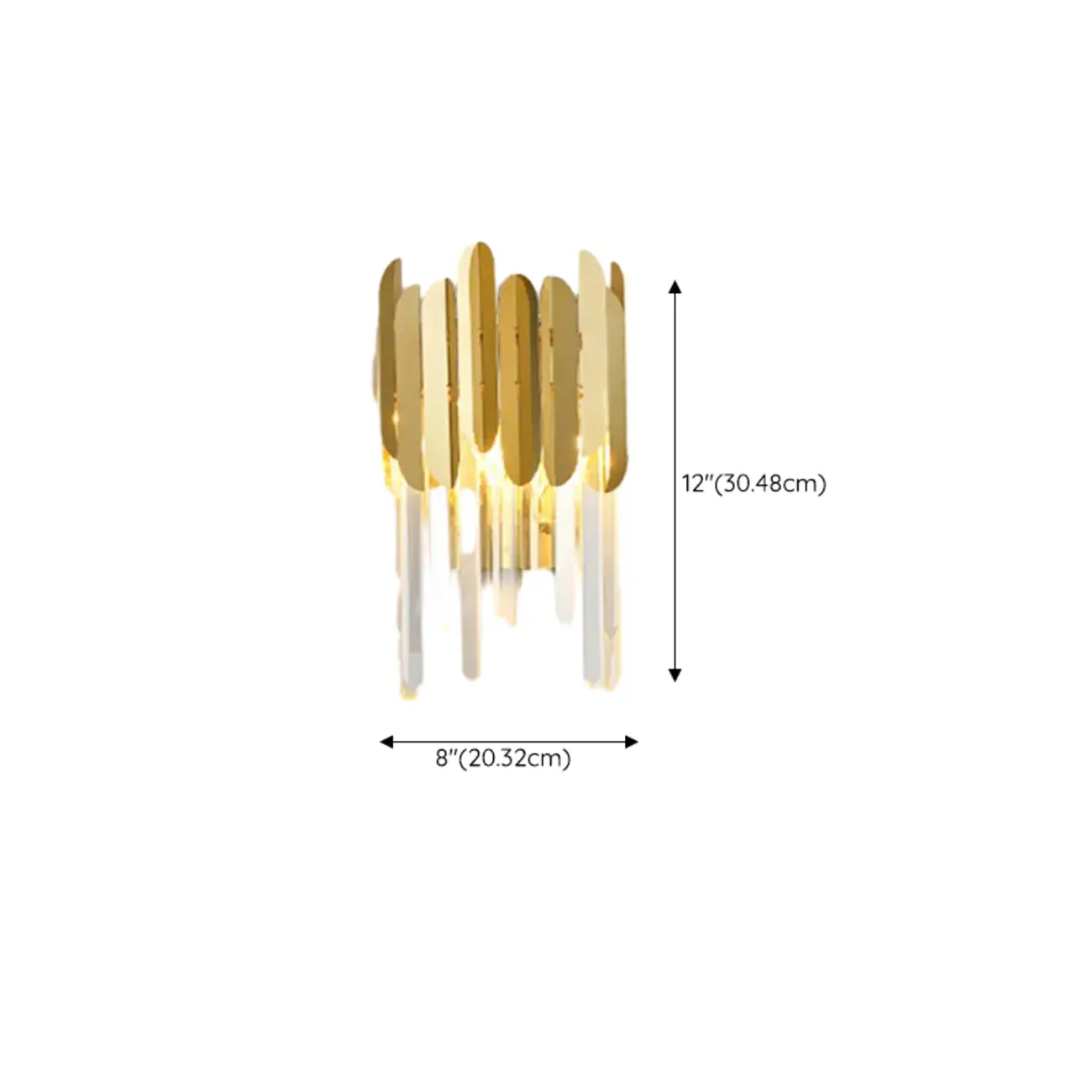 Modern Crystal Gold Metal Tassel Tiered Shining Wall Sconce