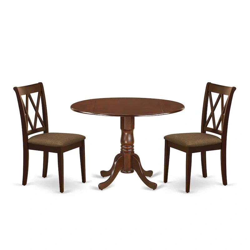 East West Furniture Dining Set Includes a Dining Room Table and Linen Fabric Kitchen Chairs,(Finish & Pieces Options)