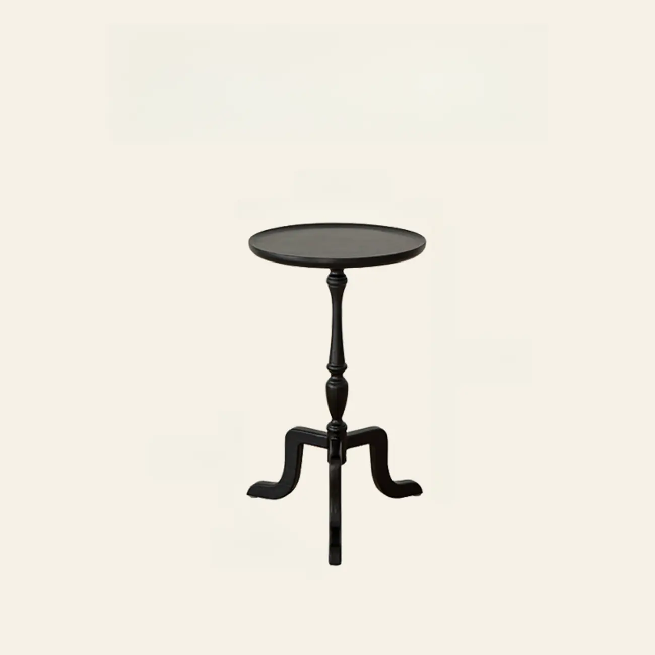 Wooden Tripod Round End Table with Tray Top for Living Room