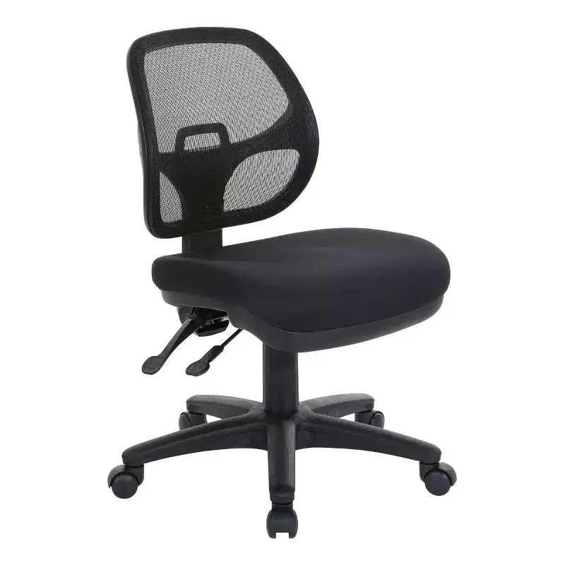 Ergonomic Task Chair Black - OSP Home Furnishings: Swivel, Mesh Lumbar Support, Adjustable Height