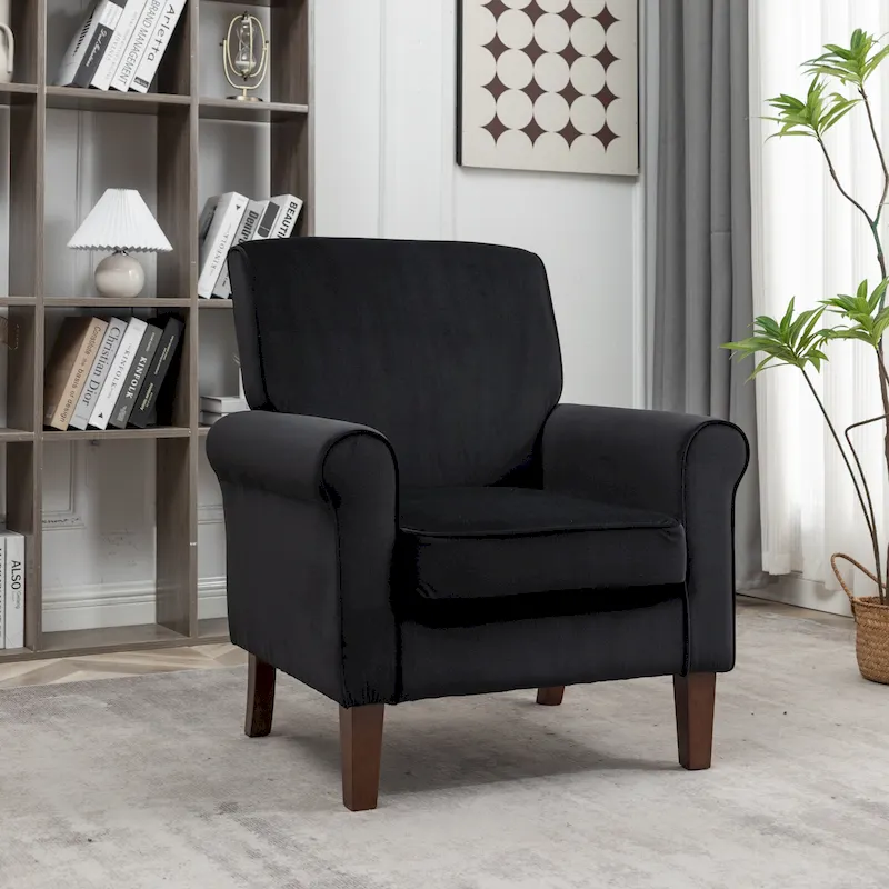 Traditional Rolled Arm Living Room Armchair