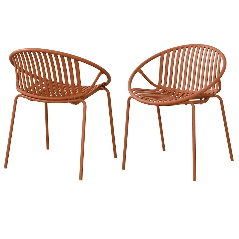 Patio Dining Chairs Stackable Chairs with Breathable Design