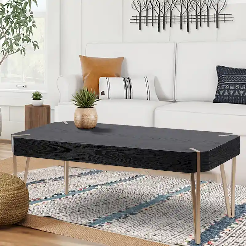Wood and Metal Coffee Table - 46.13 W