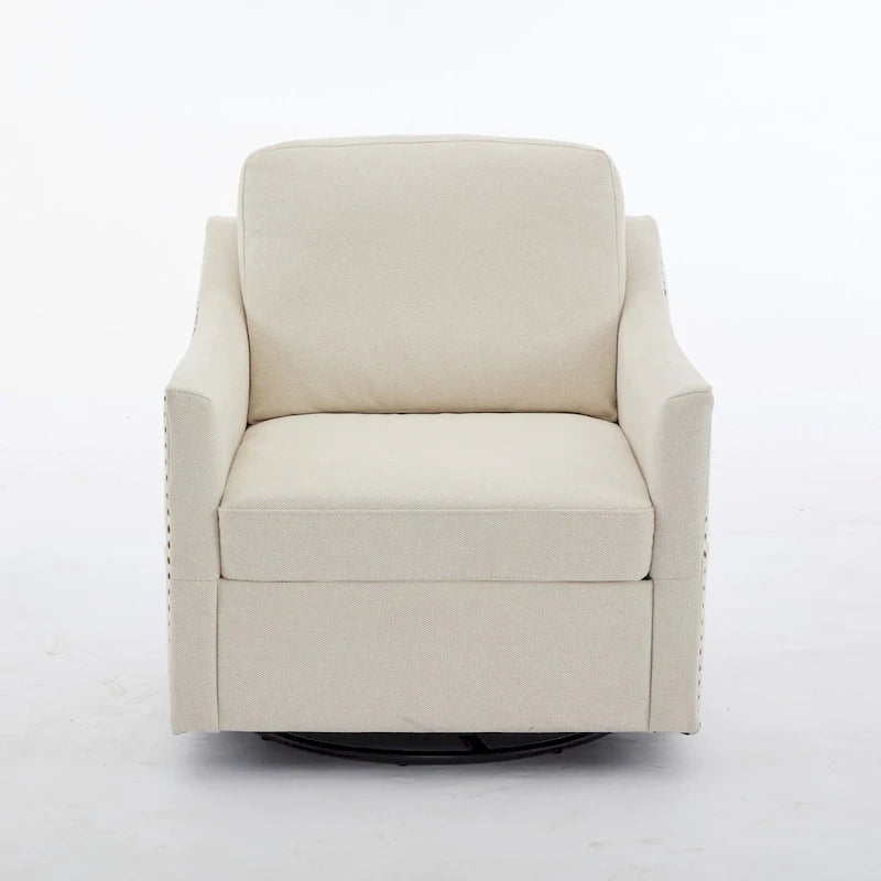 Cream White Modern 30.3 Accent Chair with USB