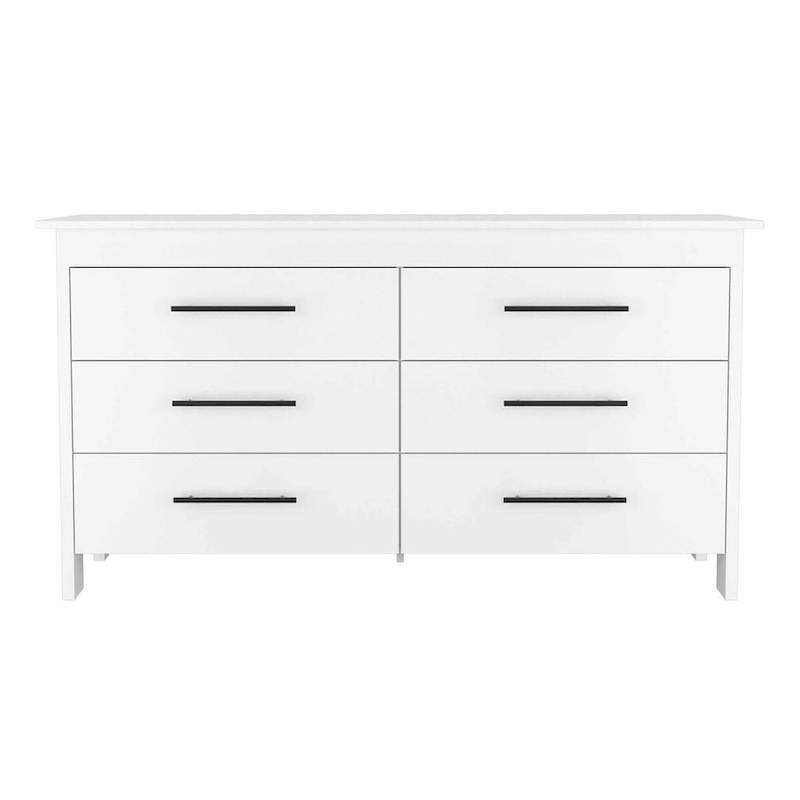 Southington 6-Drawer Rectangle Dresser Light Oak and White