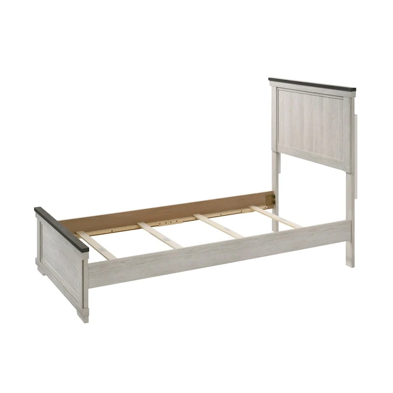 Candra 6 Piece Cream Brown Panel Bedroom Set