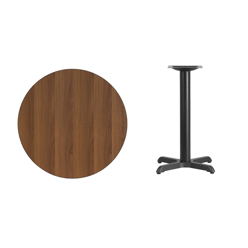 30 Round Laminate Table Top with 22 x 22 Table Height Base - 30W x 30D x 31.125H - 30W x 30D x 31.125H