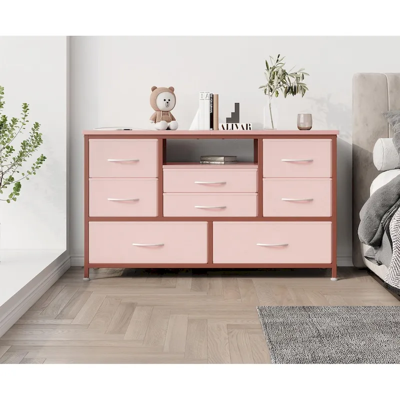 8 Dresser TV Stand with Power Outlet & LED Light