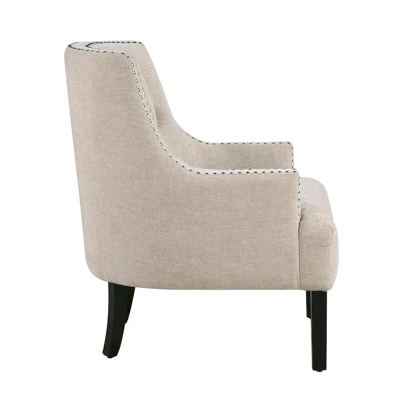 Modern Traditional Accent Chair Chenille Upholstery Button-Tufted Solid Wood 1pc Living Room Furniture
