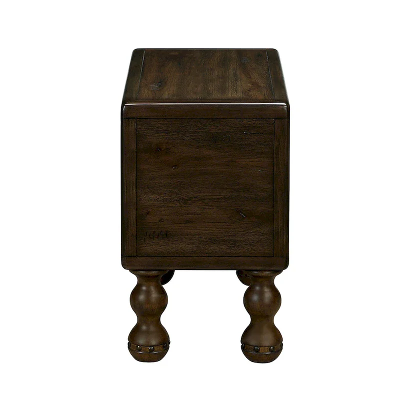 Solid Wood End Table with Drawer, 23.6 inch Narrow Side Table for Small Spaces