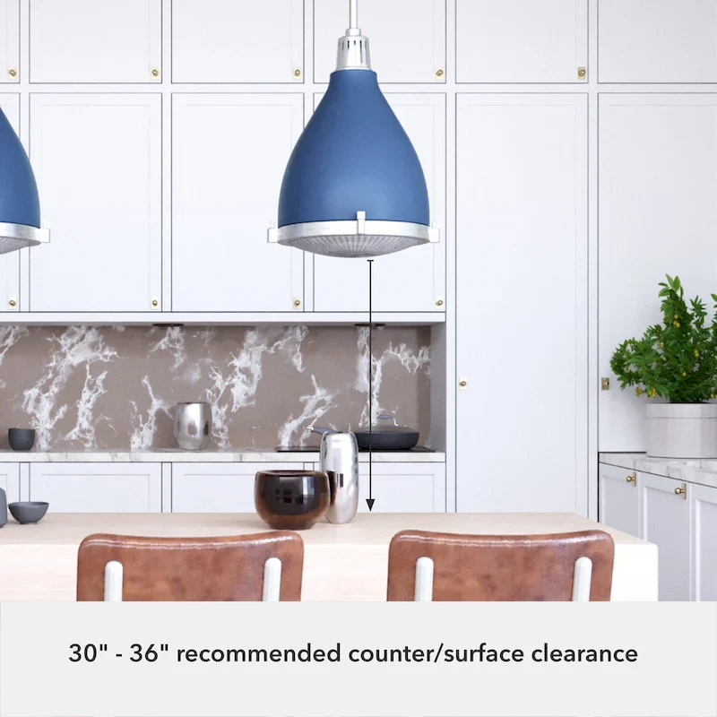 Hunter Bluff View Retro 16  3-Light Pendant - Kitchen Island, Dining Room, Entry - Mid-Century Modern, Industrial, Transitional