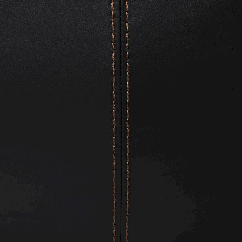 PU Leather Glider Recliner Club Chair, Brown/Black, Contrast Stitch, Seats 1