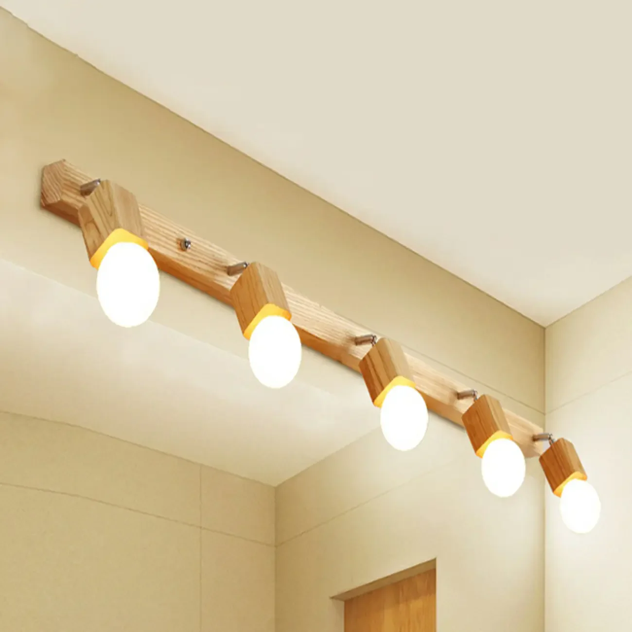 3-Light Modern Wooden Linear LED Vanity Lights