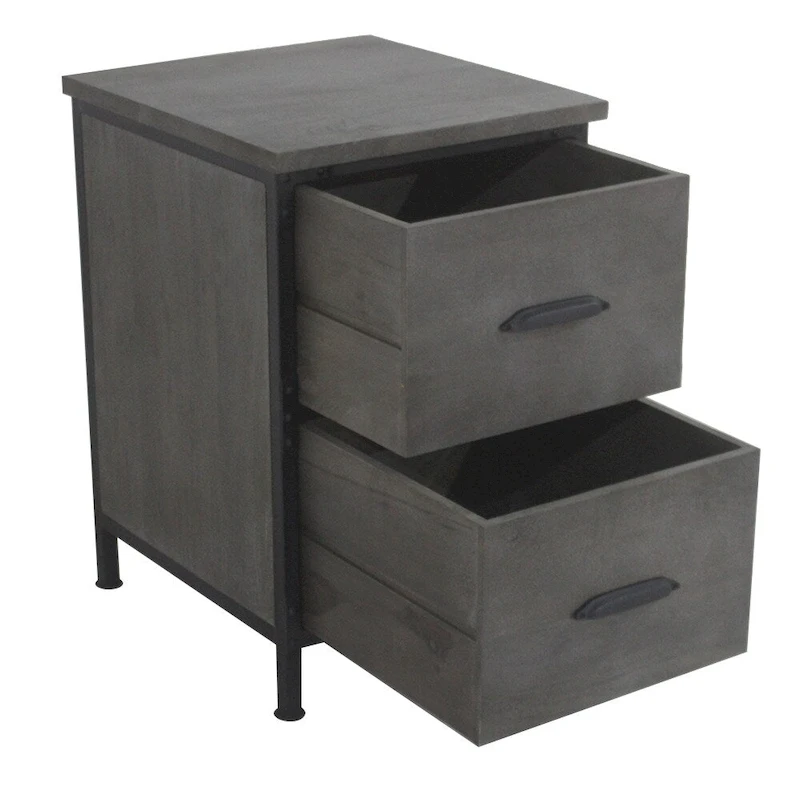 Lafayette rustic 2 drawer filing cabinet in Rowan Gray finish