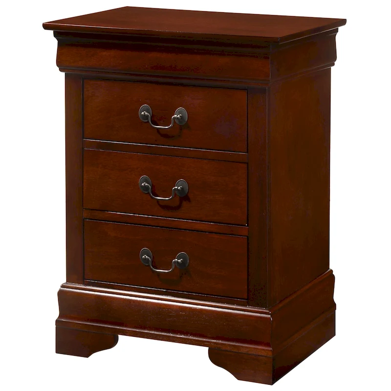 Wood 3 Drawer Nightstand