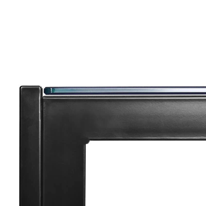 6-Seat Modern Glass Dining Table Black