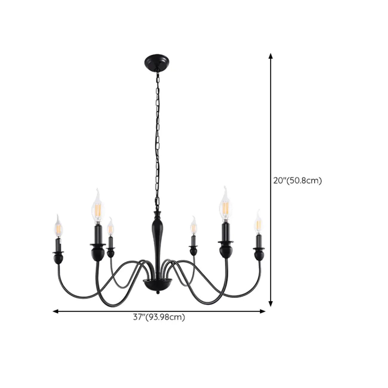 Industrial Black Chandeliers at Home with Adaptable Height